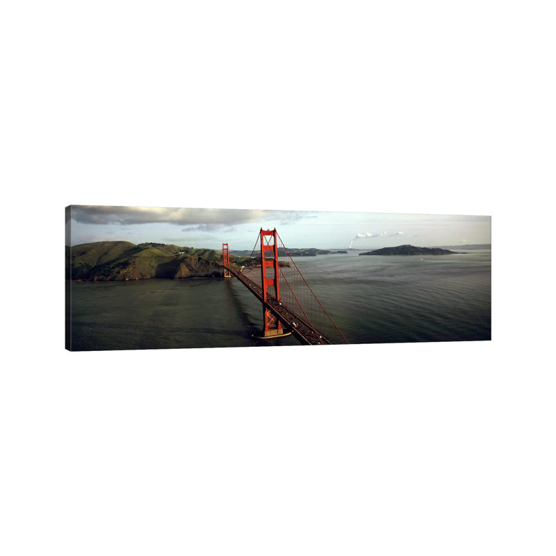 Bridge Over A Bay, Golden Gate Bridge, San Francisco, California, USA #2 by Panoramic Images - Wrapped Canvas Panoramic Print
