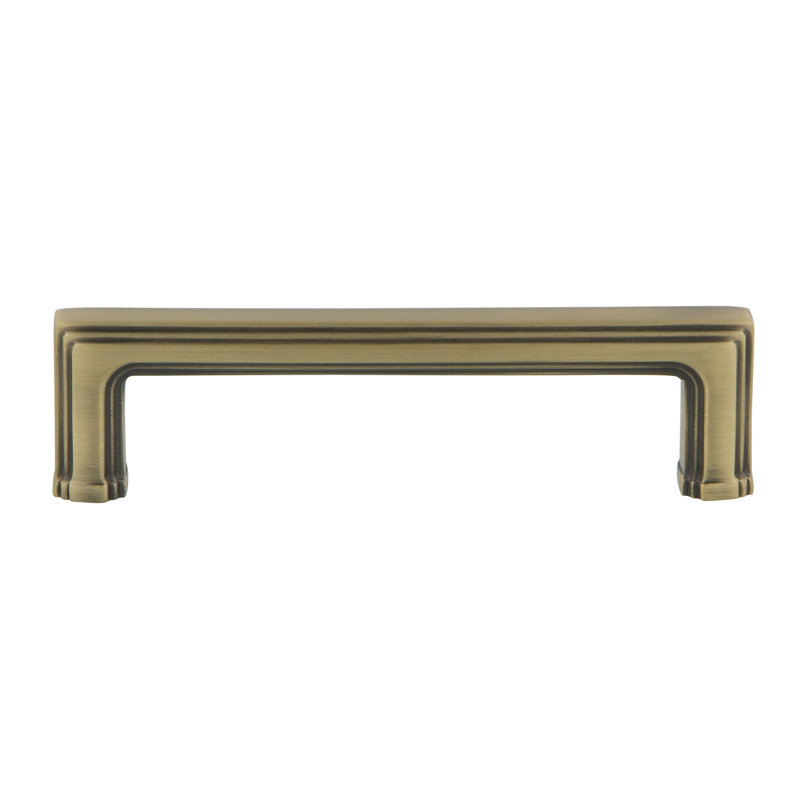 Nostalgic Warehouse Carre' Handle Pull 4" On Centre in Satin Brass, Antique Brass