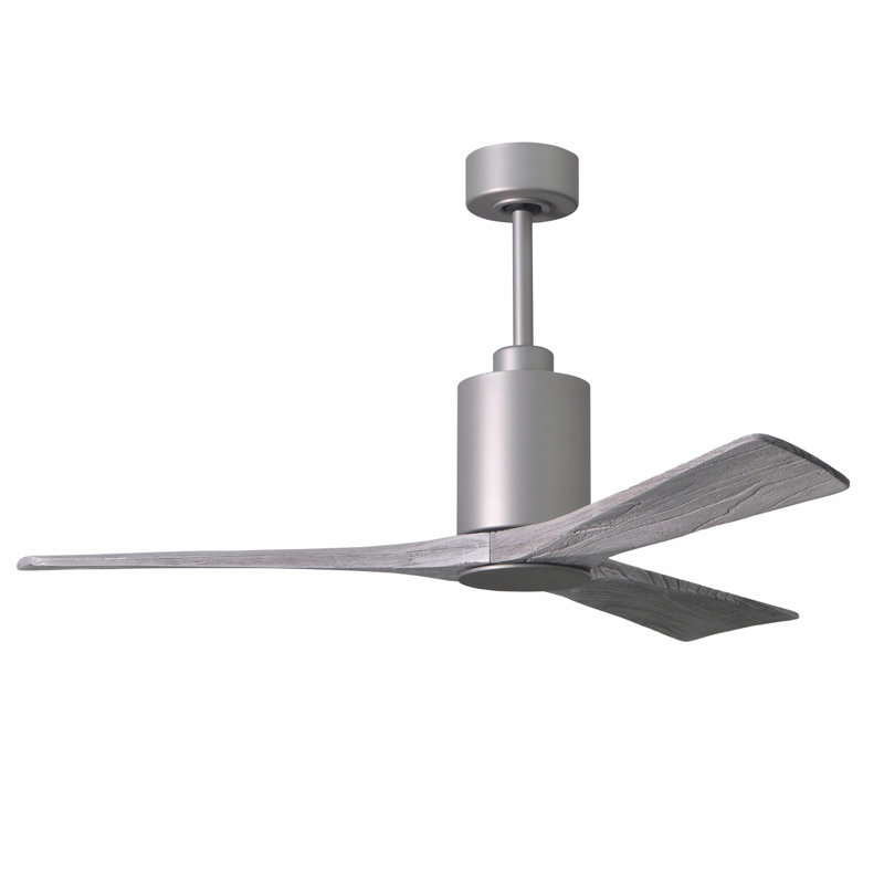 Patricia LED Downrod Ceiling Fan, Brushed Nickel, Barn Wood, 60"