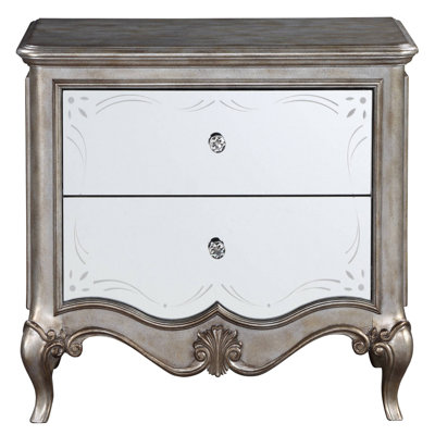 Antique Champagne 2-Drawer Nightstand