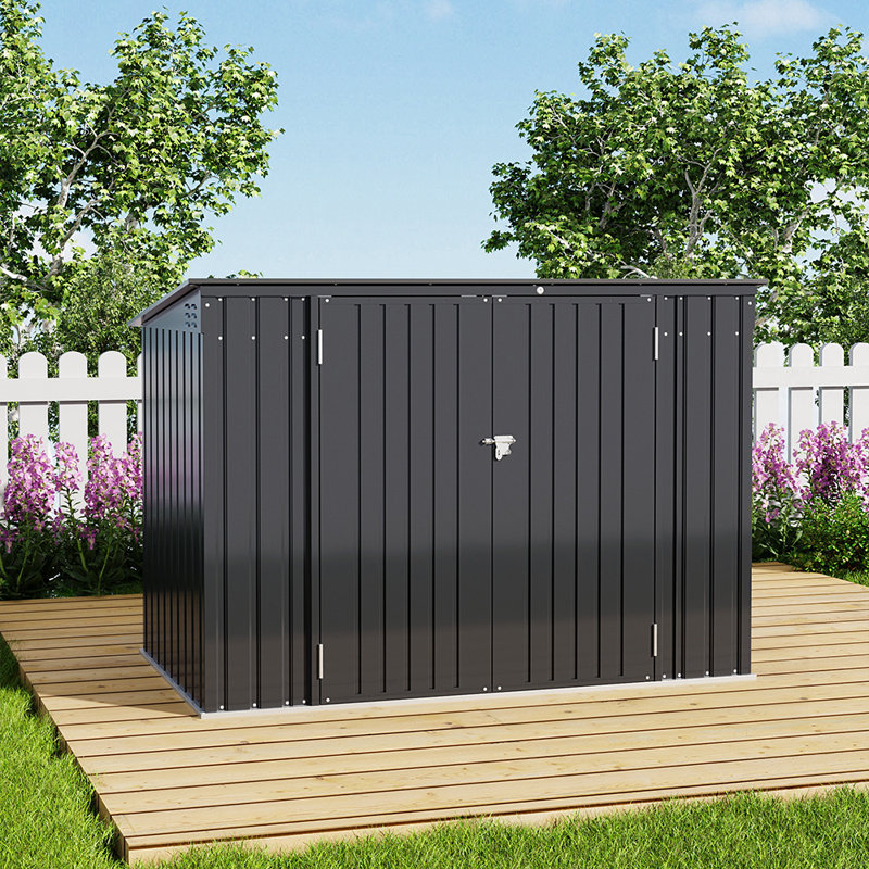 6 ft. W X 4 ft. D Metal Garbage Shed