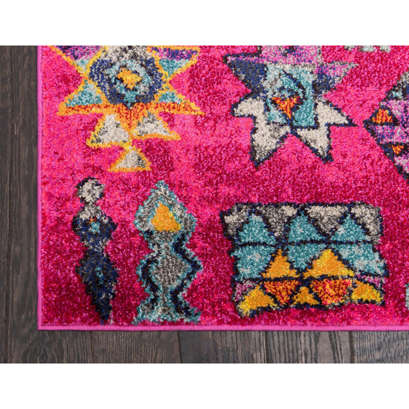 Giroux Washable Geometric Indoor Rug, Rectangle 4' x 6'