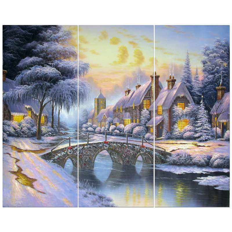 « pavé de noël », reproduction de peinture à l’huile à multiples images sur toile tendue
