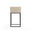 Tabouret de bar rembourré en métal de couleur crème Ambassy