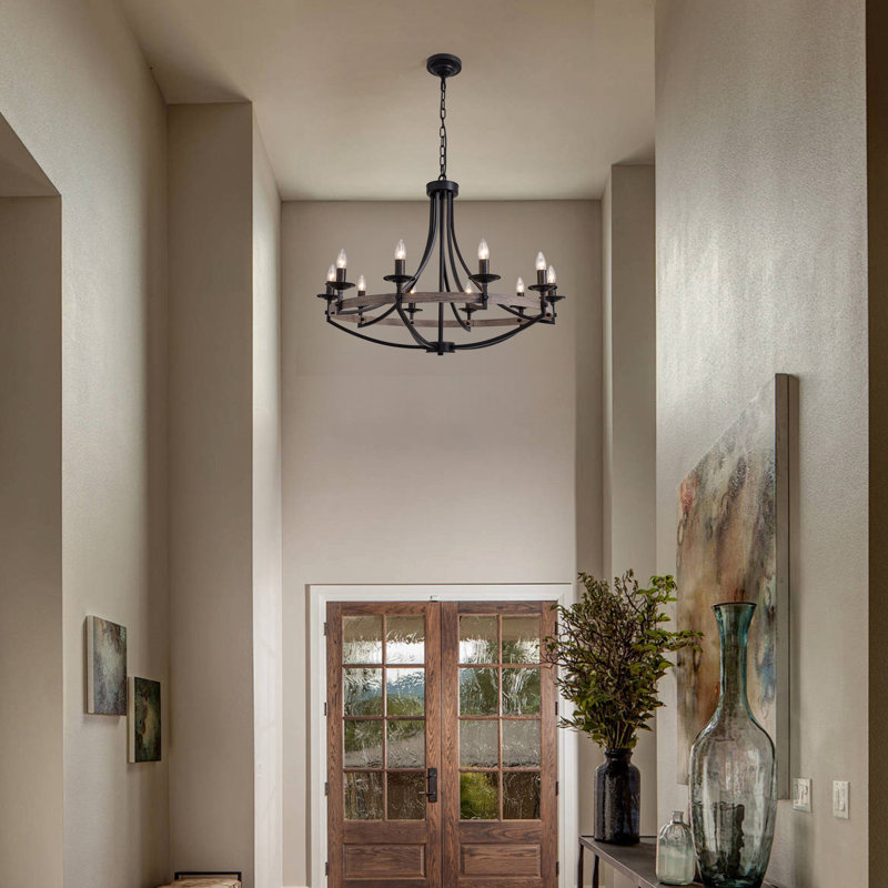 10-light wagon wheel chandelier, Havalah candle style