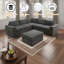 Repose-pieds gris en microfibre pour le salon