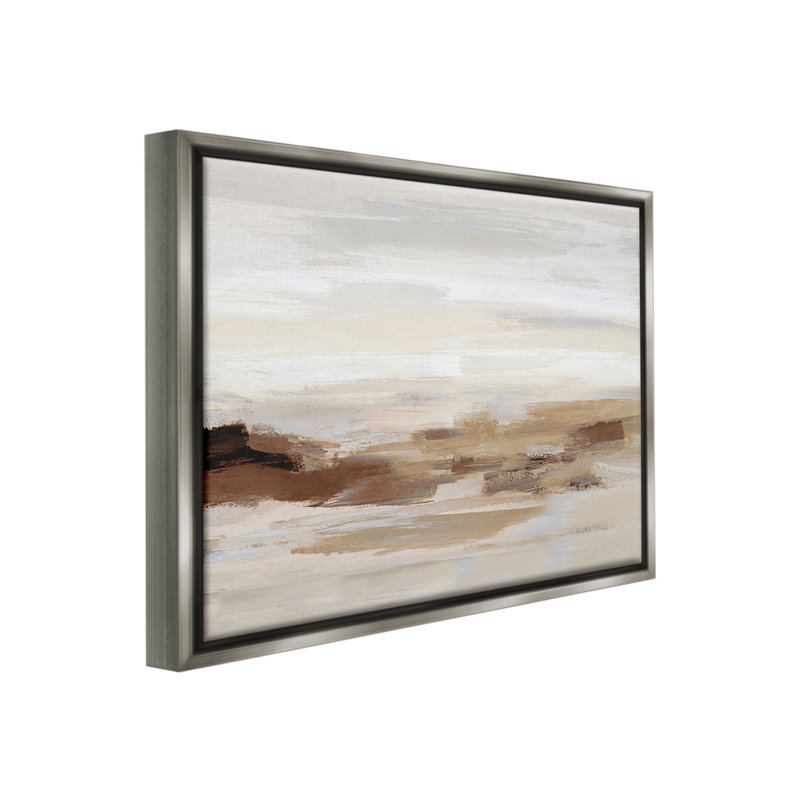 "Subtle Desert Dunes" par Amber Sterling sur toile, H 25 po x l 31 po, Cadre flottant gris lustré