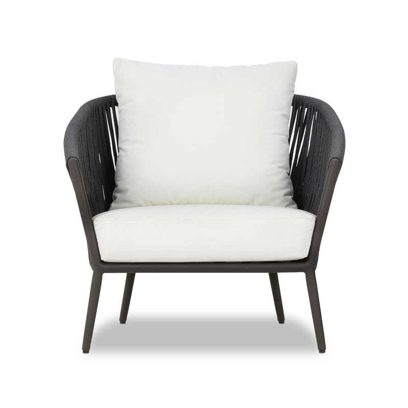 Porto Outdoor Lounge Chair, Arashi Salt Cushion/Bronze Frame, Acrylic