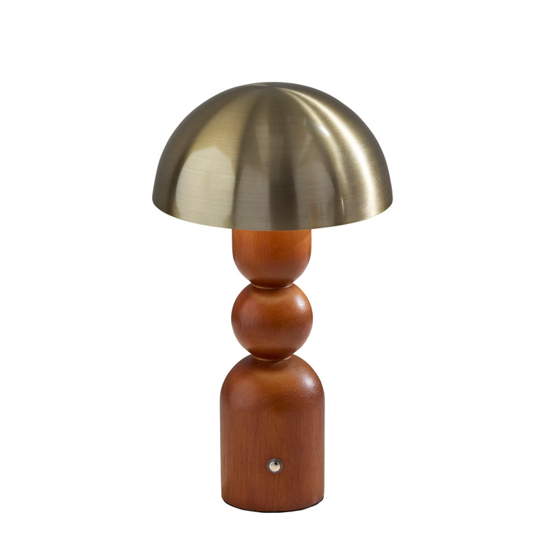 Lampe de table à DEL sans fil Connie - Noyer, Brun