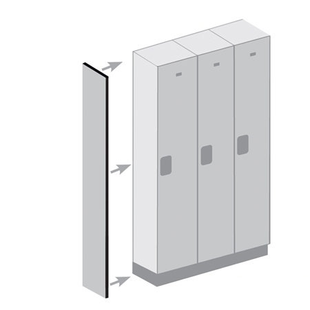 Panneau latéral sans hotte inclinée, Gris, H 72 po x l 21 po x P 0,75 po