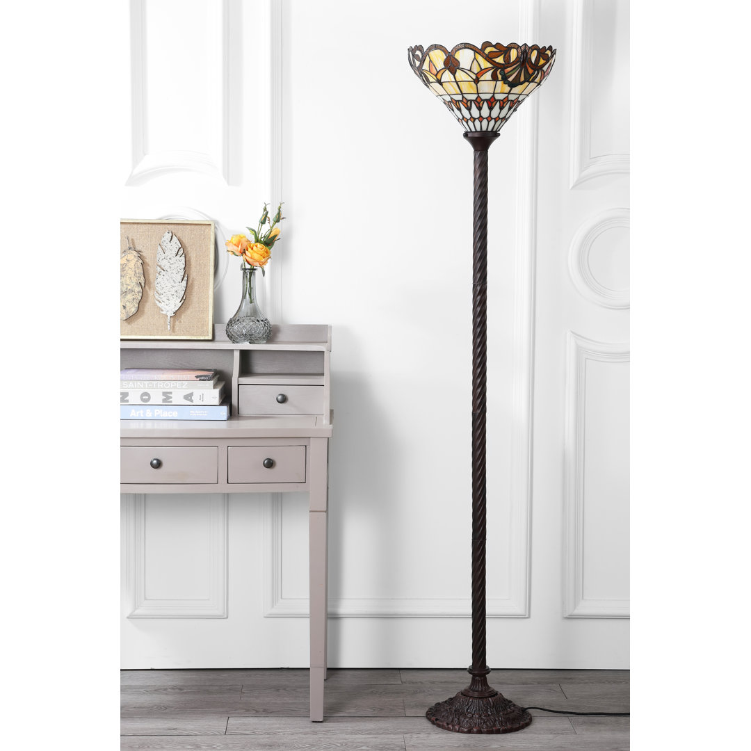 Orzechowski 70'' Brown Torchiere Floor Lamp Loon Peak®
