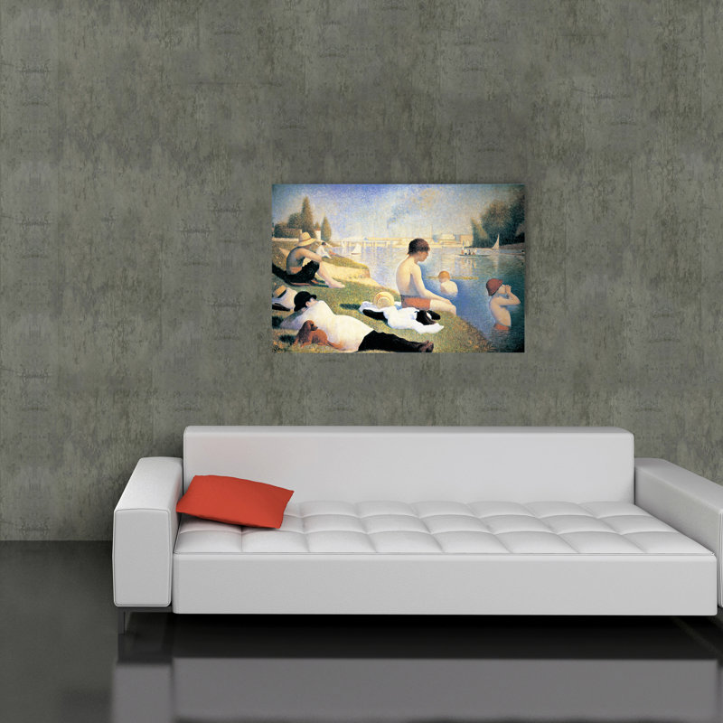 Georges Seurat - No Frame Print on Wood, 67cm H x 100cm W x 1.8cm D