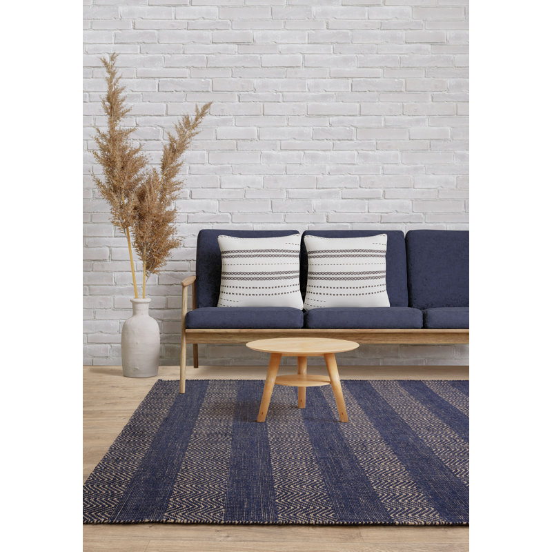 Aaisha Jute Flatweave Navy Rug, Rectangle 120 x 170cm