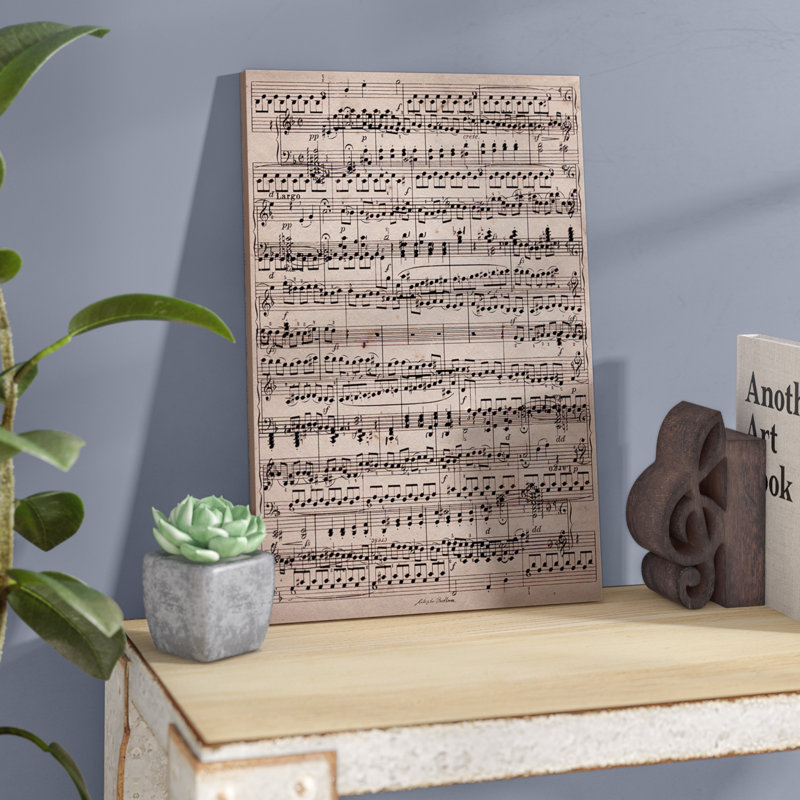 Art moderne - Partition musicale «Ode to Joy» par 5by5collective - impression d'art graphique, H 26 po x l 18 po x p 1,5 po