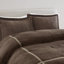 Édredon brun en velours côtelé 7 pièces - texture douce et moelleuse-121054924