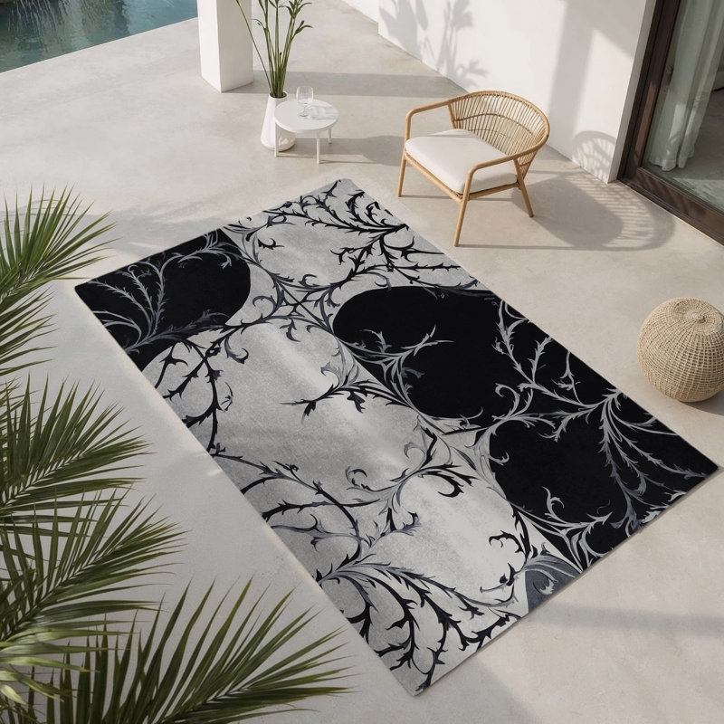 Tapis intérieur et extérieur Pewter, Rectangle 1 pi 6 po x 2 pi 6 po