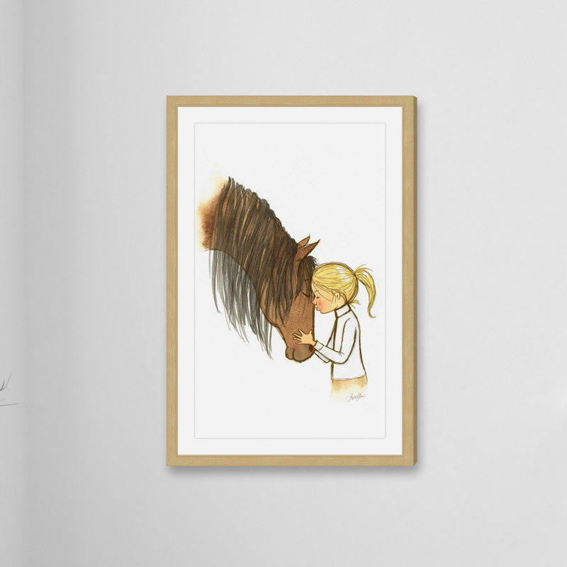 « équestres fille » par phyllis harris, reproduction d’art encadrée, H 30 po x l 20 po x P 1,5 po