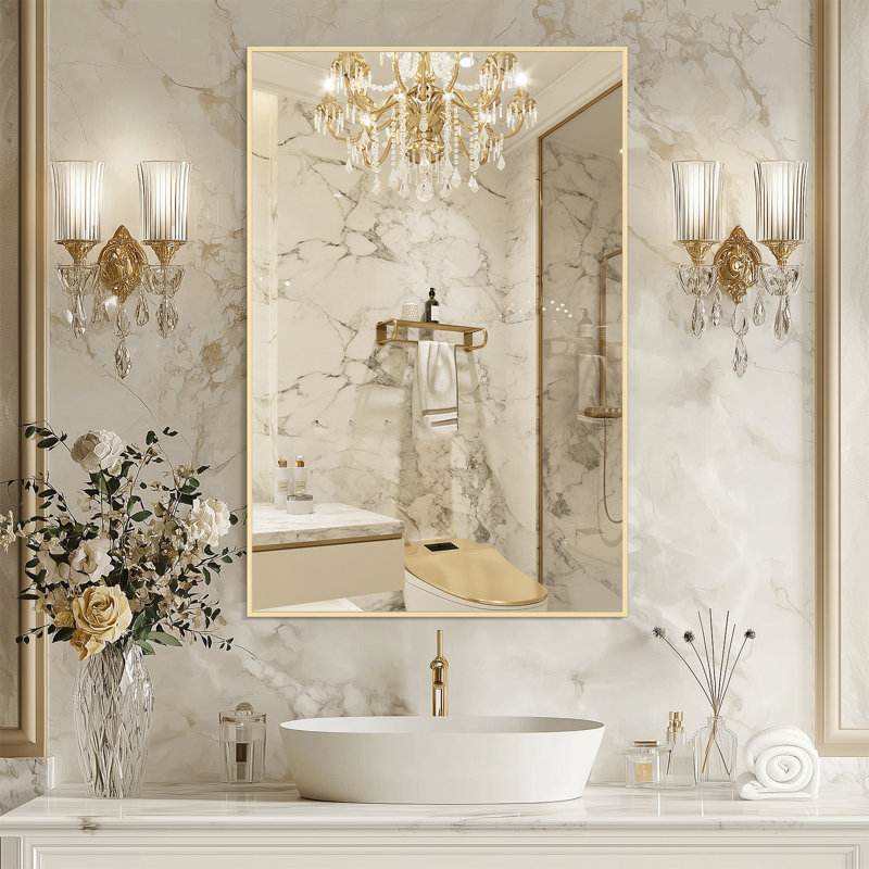 Miroir d'appoint Sieana, Doré, 36 po x 24 po