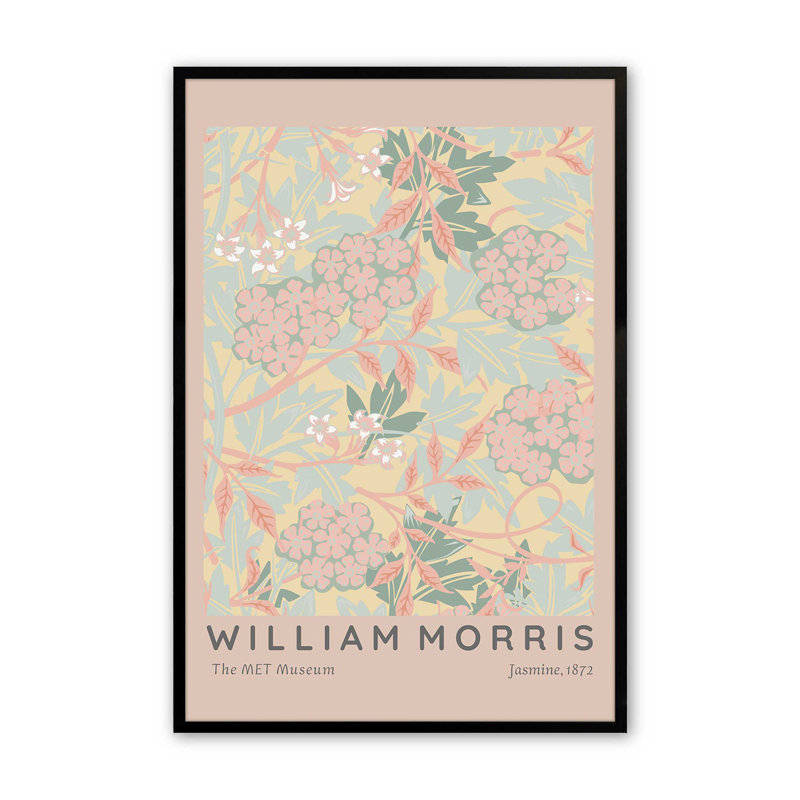 «Blush Jasmine» par William Morris, Noir, H 17 po x l 13 po, Orange