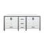 Meuble-lavabo double avec comptoir en quartz blanc