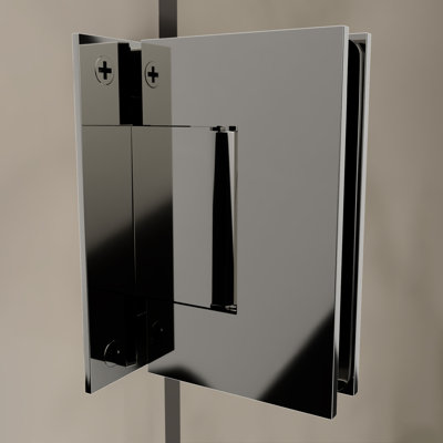 Brixwell V537PN, charnière pour plaque arrière complète, hauteur de 4 po pour verre trempé monolithe de 3/8 po à 1/2 po préréglé à 5 degrés Oui, finition nickel poli