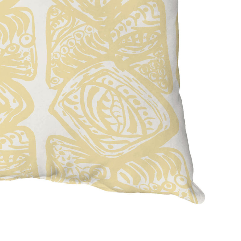 Housse et insert de coussin carré en coton, Jaune vif, 18" x 18"