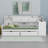 Wooden L-Shape Daybed With Storage Cabinets And Two Storage Drawers, Multi-Functional Bed With Study Desk And Built-In Bookshelf-1762576738-1762576739