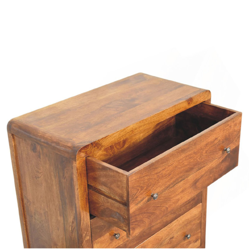 Solid Wood Aspen Chest, 3-Drawers, Chestnut, Brown