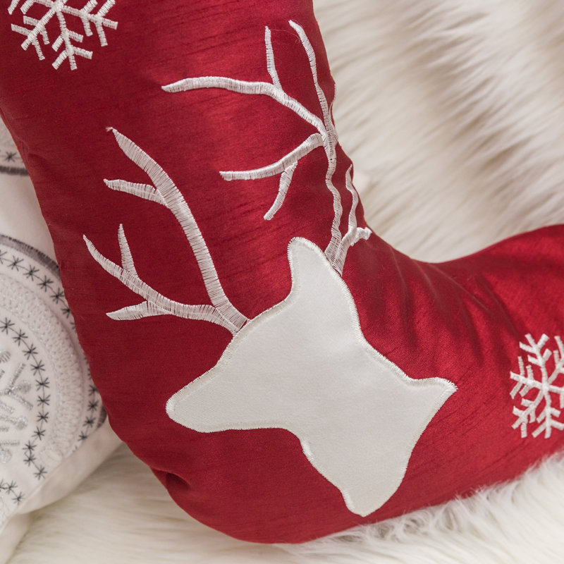 Chaussette de Noël Noël en velours brodé