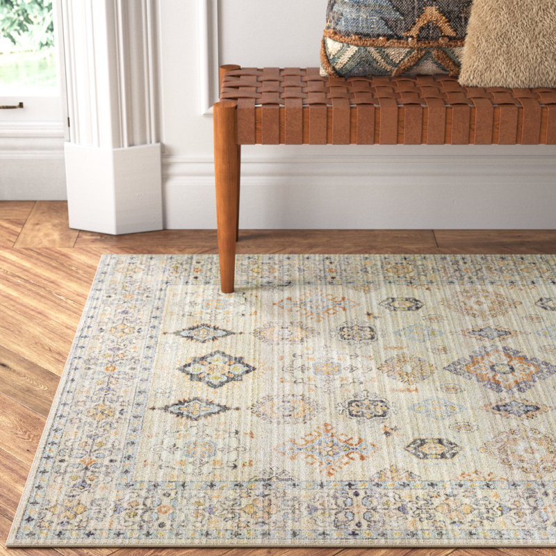 Park Forest Beige and Gray Washable Traditional Area Rug
