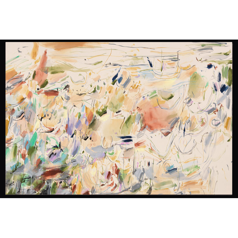 Field Of Blooms Painting, Black Framed