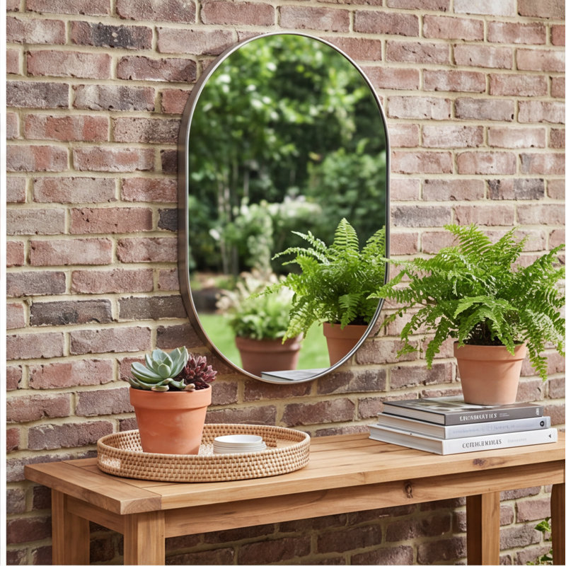 Miroir mural argenté en métal 20 po x 28 po