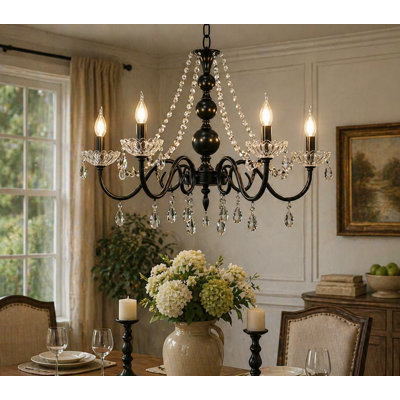 6-Light Crystal Candle-Style Classic / Traditional Chandelier