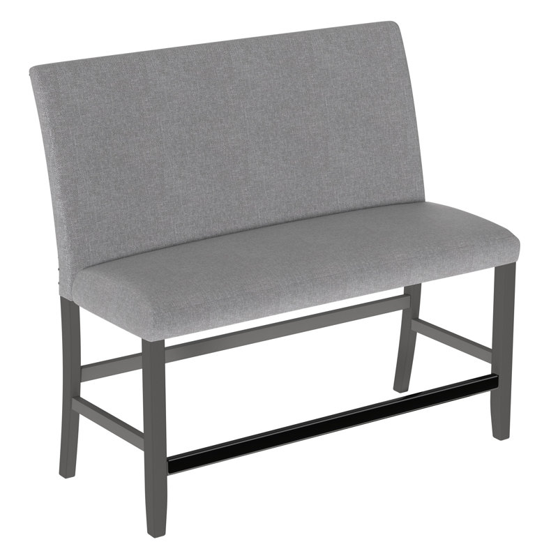 Banc rembourré gris avec dossier