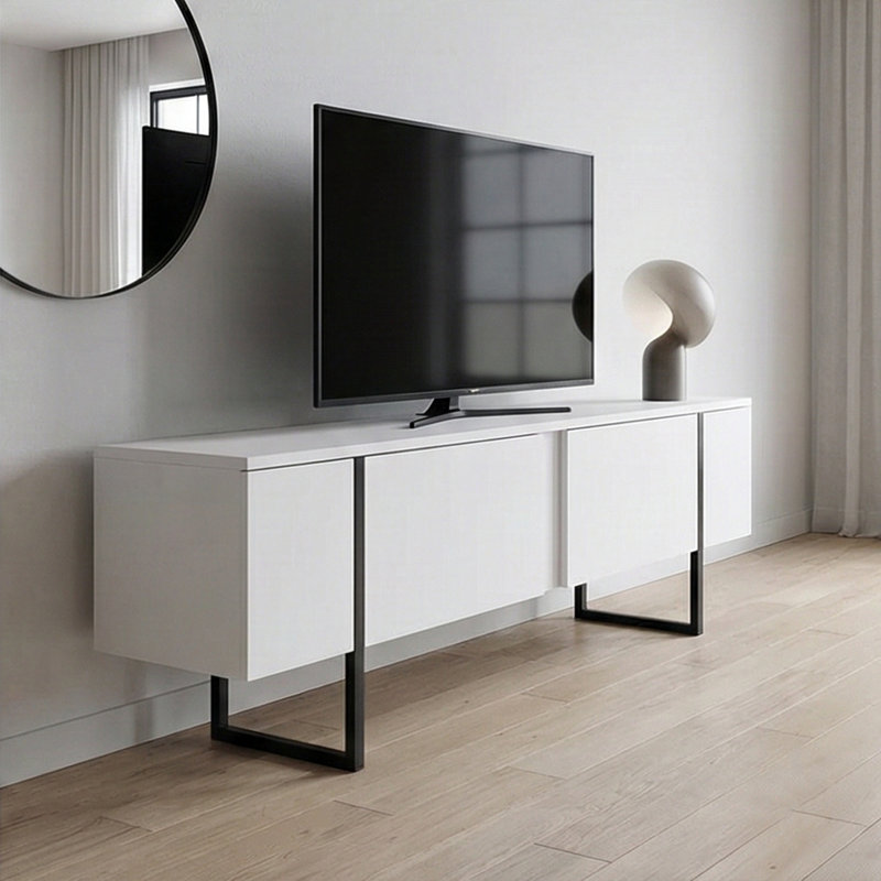 Sholom 70'' W Storage Credenza, White Black
