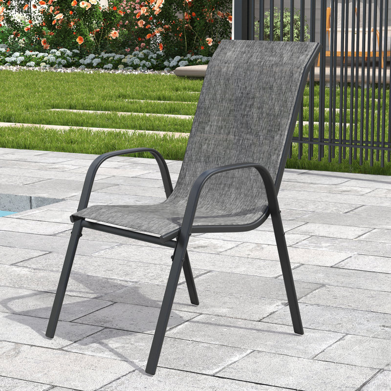 Chaise de salle à manger d'extérieur, Gris