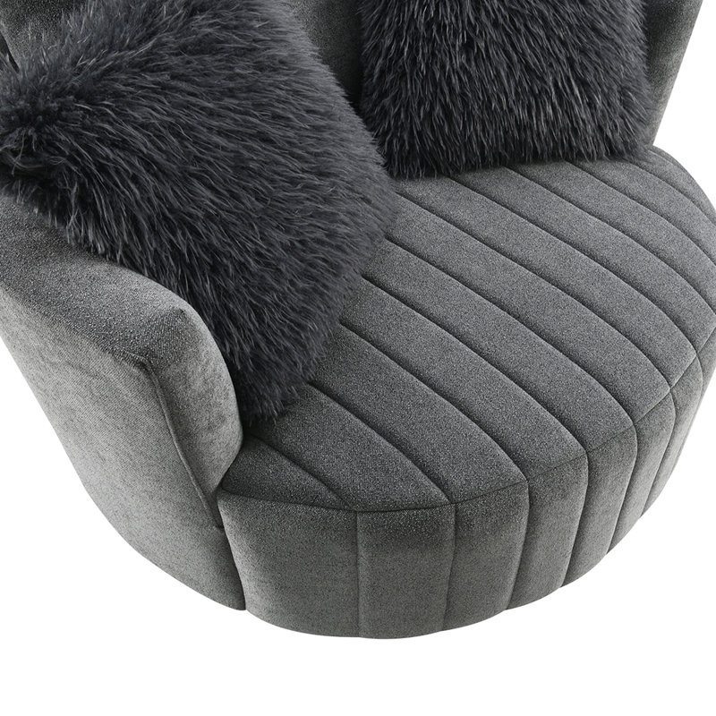 Coussin rotatif capitonné de style transitionnel 1 pièce