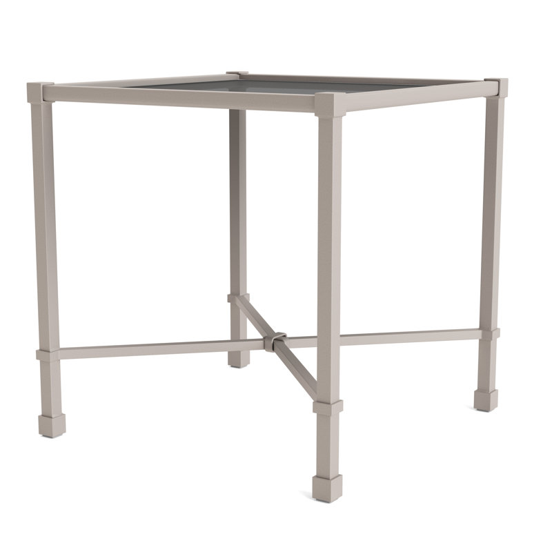 Venetian Outdoor Square Side Table, Dove Smooth