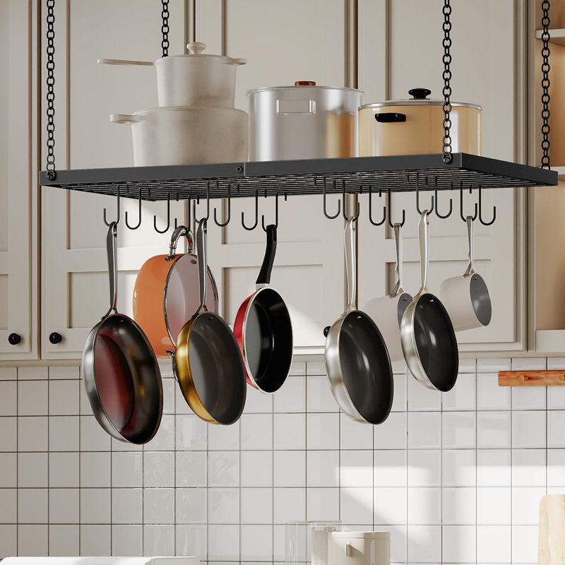 Hanging Pot Rack, 0.80" H x 31.50" W x 15.70" D