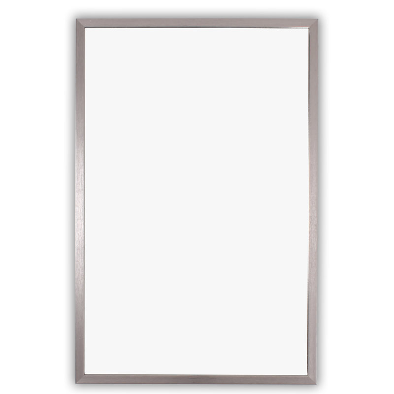 Este Metal Flat Wall Mirror, 33" x 22", Chrome