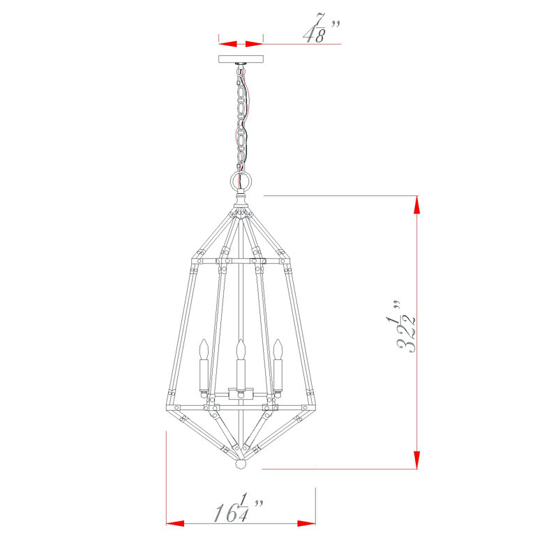 Lustre géométrique à 6 lumières Luana