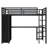 Metal Loft Bed Frame With Built-in Wardrobe,desk And Storage Shelves, For Kids Teens Adults-2099616379-2099616382