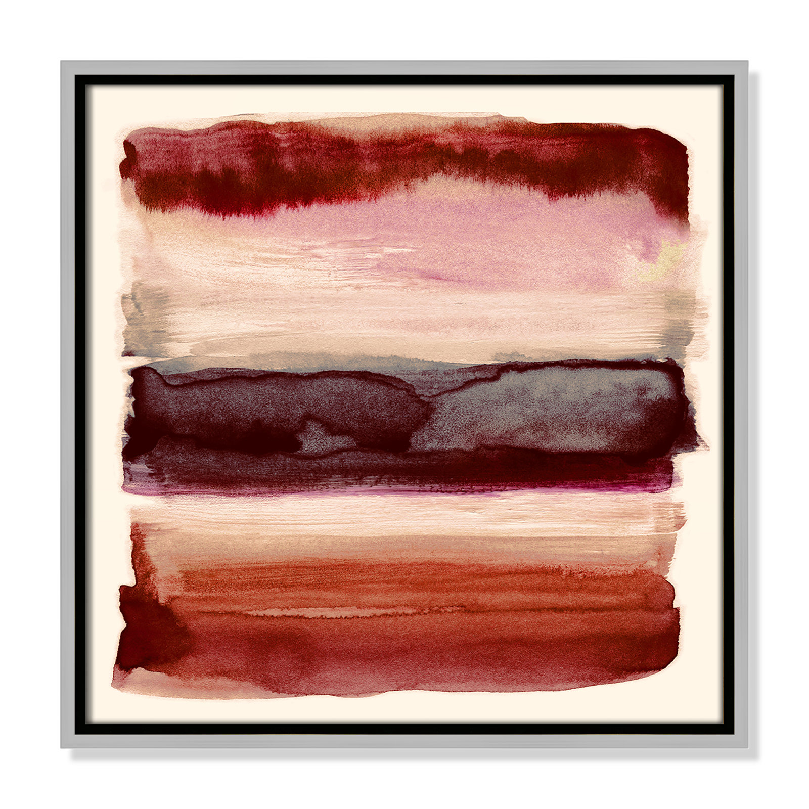 Burgundy Sky II Print by Nan, Silver, 17.5" H x 17.5" W