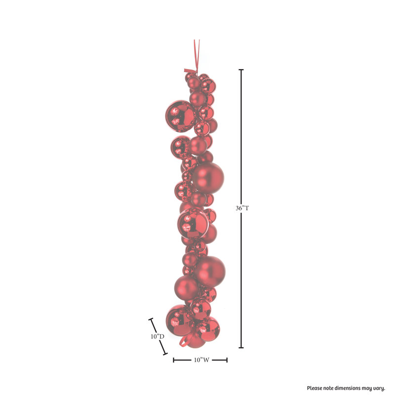 Plastic Matt, Shiny Ball Drop 36", Red