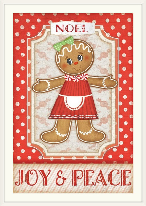«Gingerbread Girl» par Jennifer Pugh, impression, H 32 po x l 24 po x P 1 po, Cadre blanc