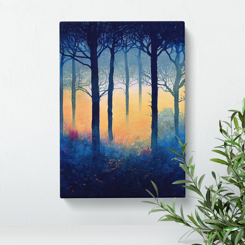 Forest Watercolour Art No.2 - Wrapped Canvas Print, 76cm H x 50cm W x 3cm D