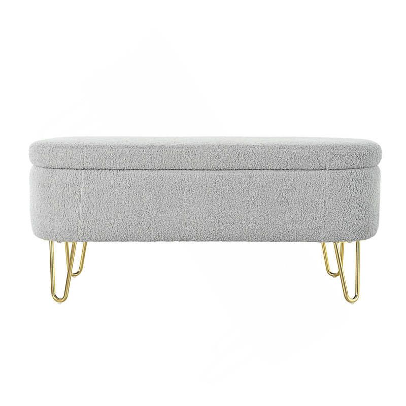 Banc de rangement ovale Lataif, Gris
