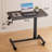 Adjustable Overbed Bedside Table With Lockable Wheels, Pneumatic Mobile Standing Laptop Desk, Small Standing Desk Portable Rolling Overbed Table Hospital Home Use-67679596-67679597