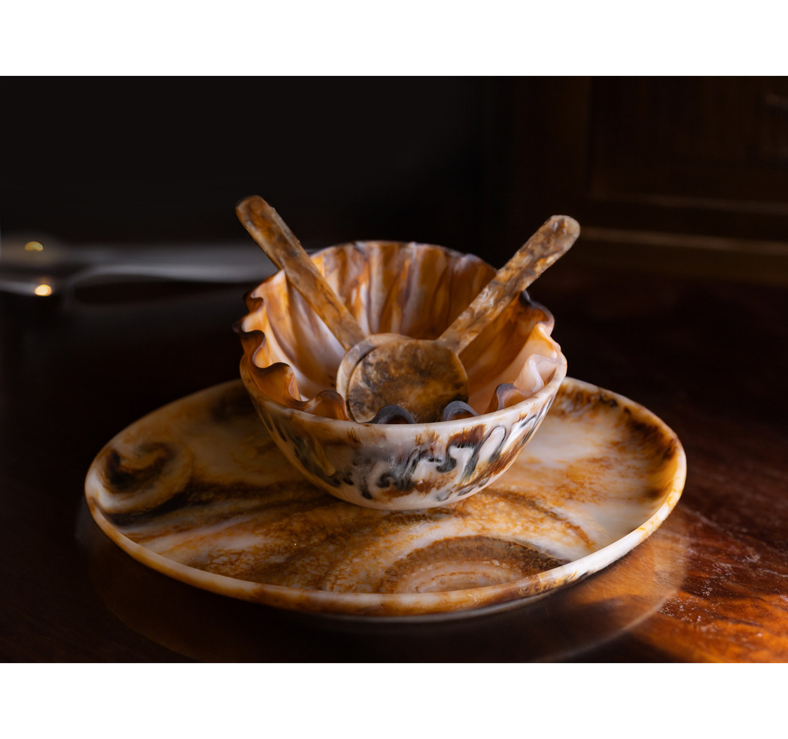 Cheney Stoneware Salad Servers