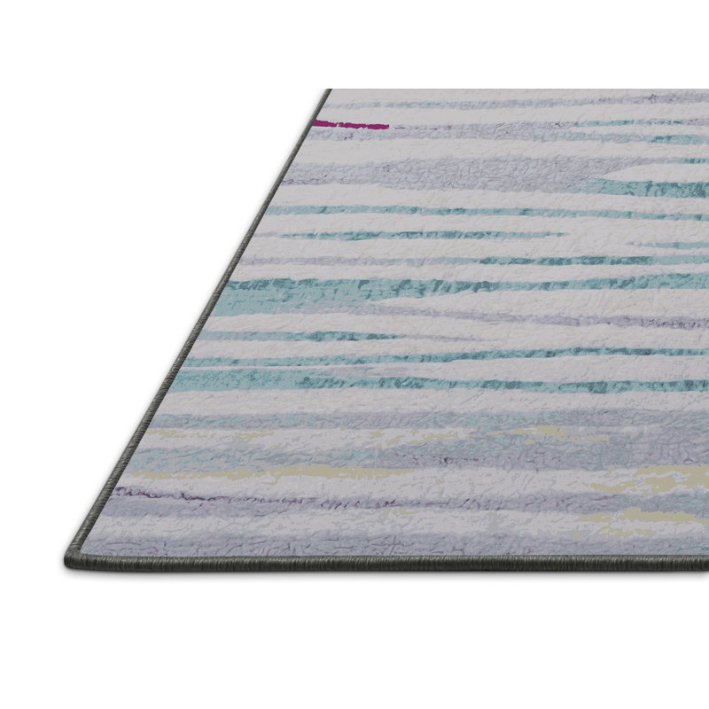 Tapis gris soyeux et moelleux, Rond 3 pi